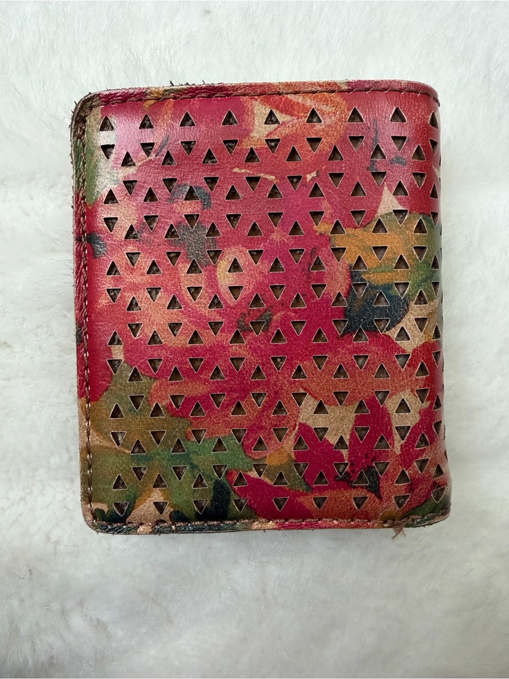 Patricia Nash Luzzi Women's Leather Wallet Perforated Multicolor bifold